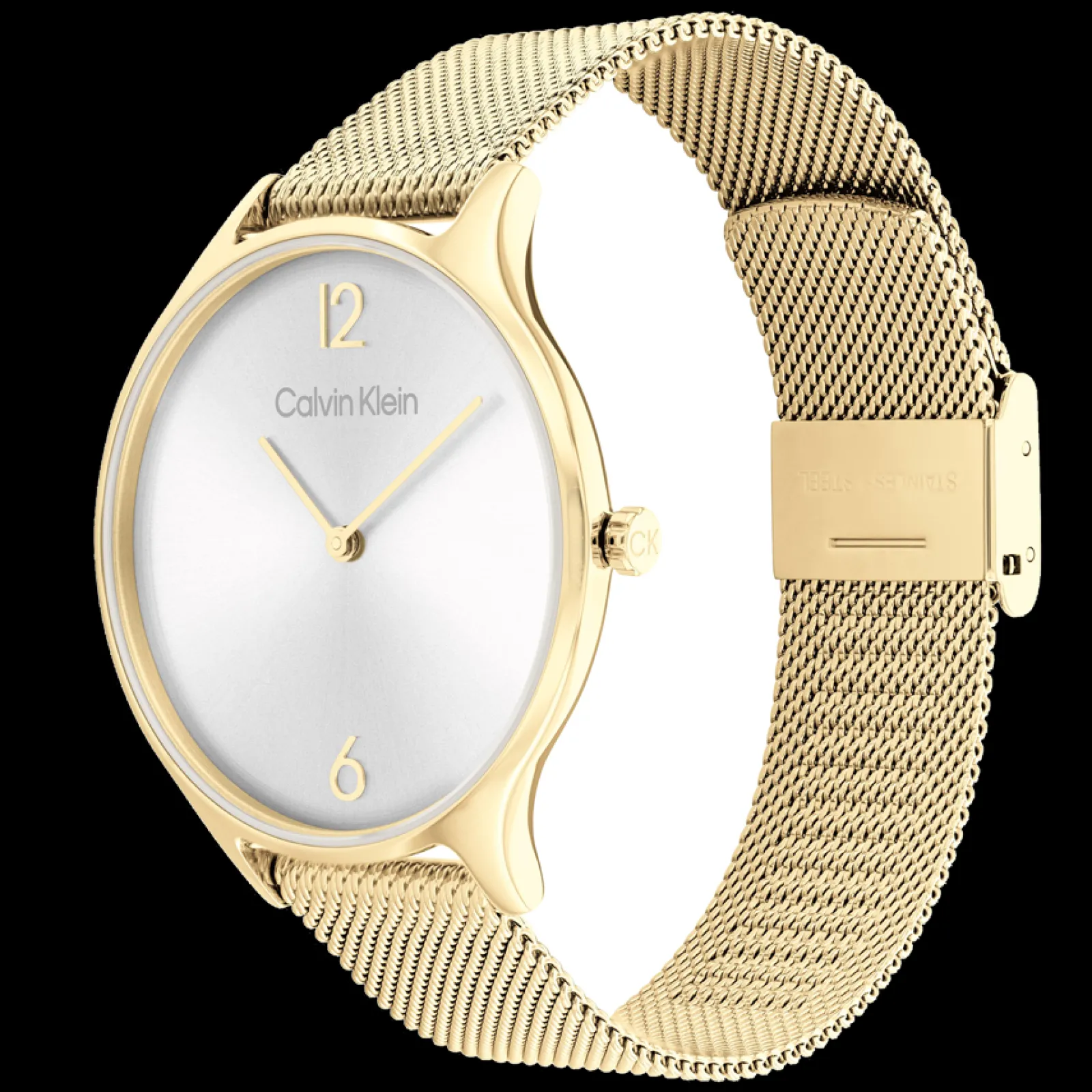 Aco E Dourado Em Malha Milanesa-Calvin Klein Watches New