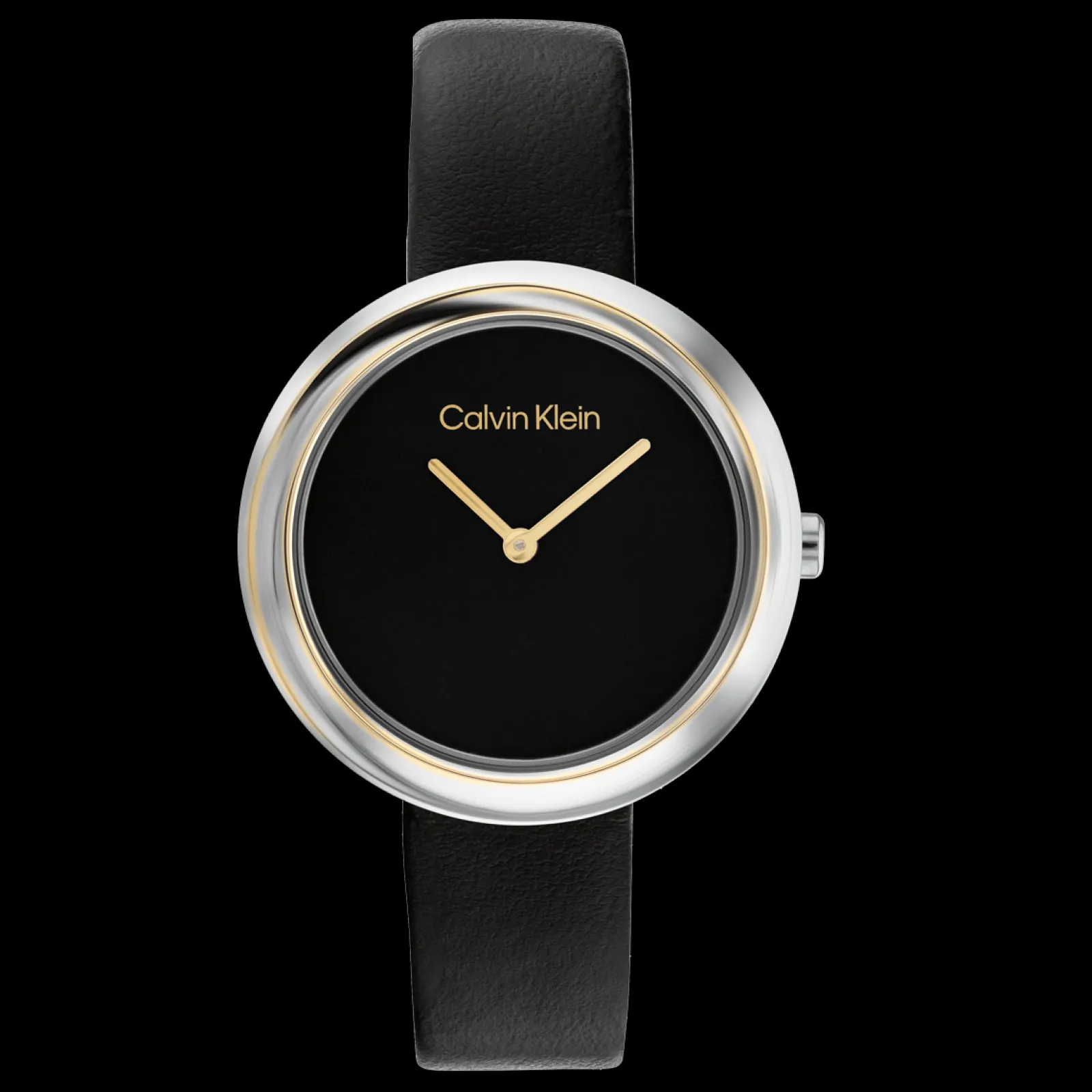 Aco E Dourado Em Pele Preta-Calvin Klein Watches Clearance