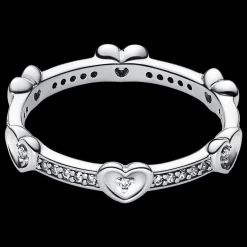 Anel Coracoes Com Zirconias-Pandora Shop