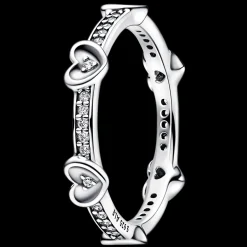 Anel Coracoes Com Zirconias-Pandora Shop