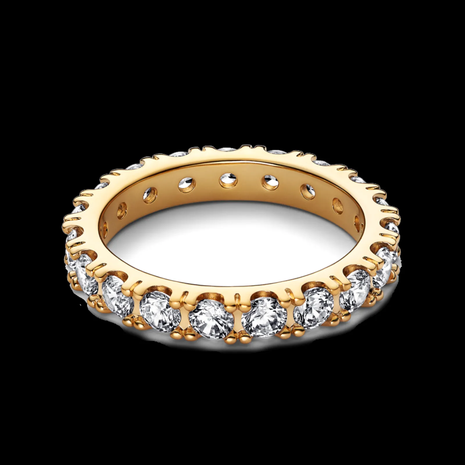 Anel Dourado Com Zirconias-Pandora Sale