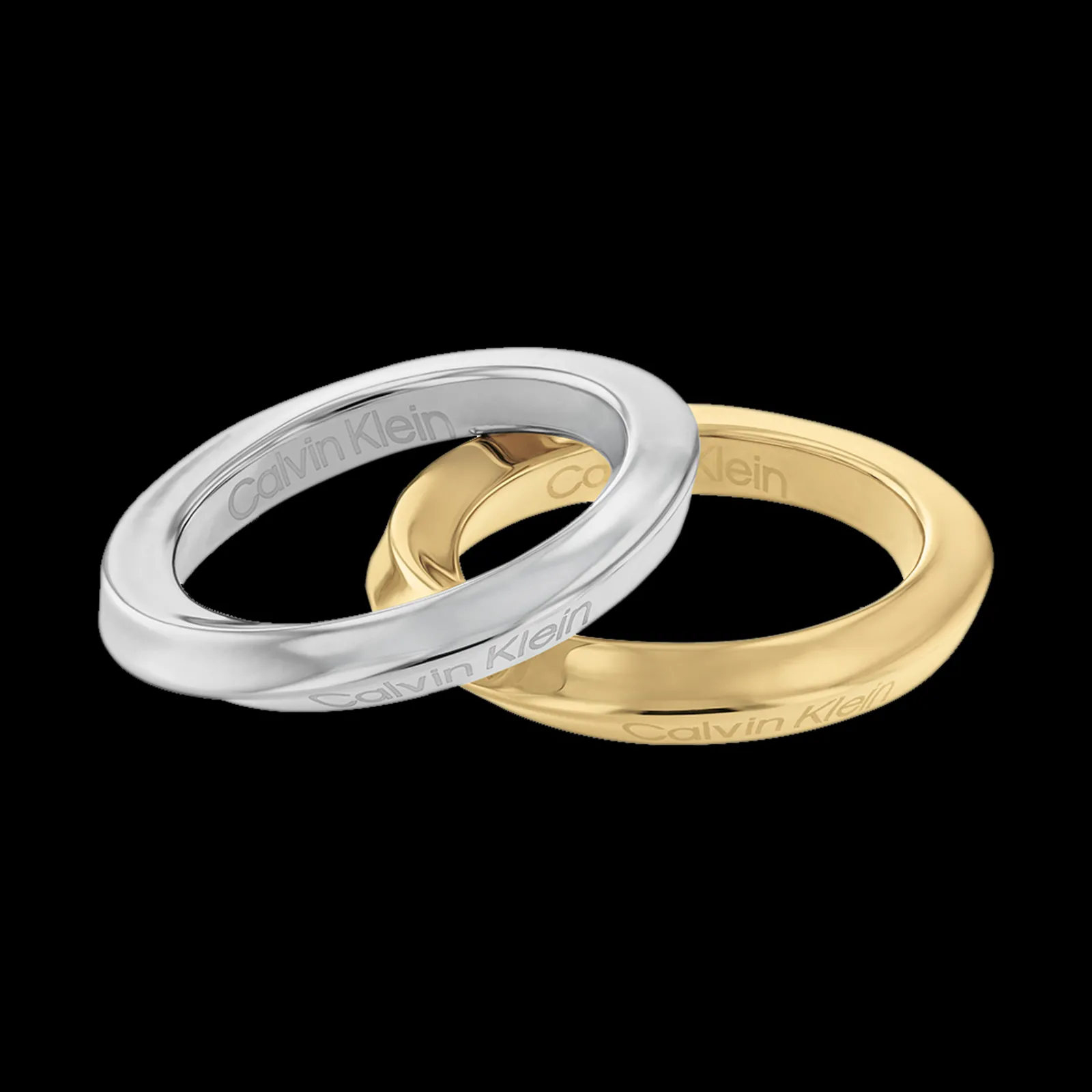 Anel Duplo Aco E Dourado-Calvin Klein Jewelry Store