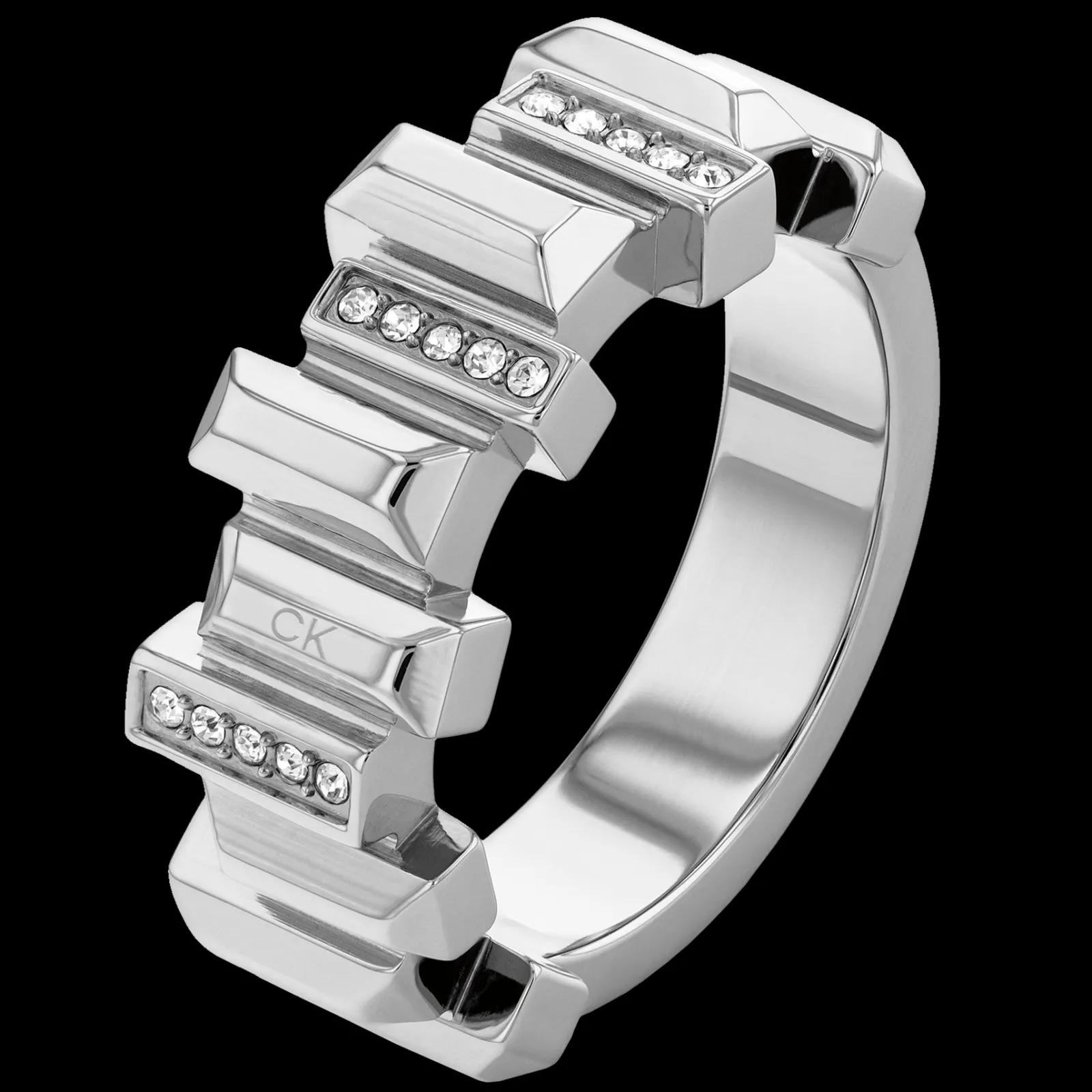 Anel Em Aco Com Cristais-Calvin Klein Jewelry Cheap