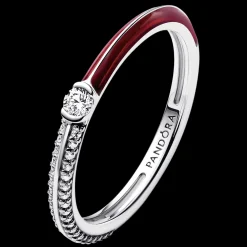 Anel Encarnado E Zirconias-Pandora New