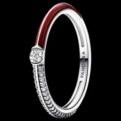 Anel Encarnado E Zirconias-Pandora New