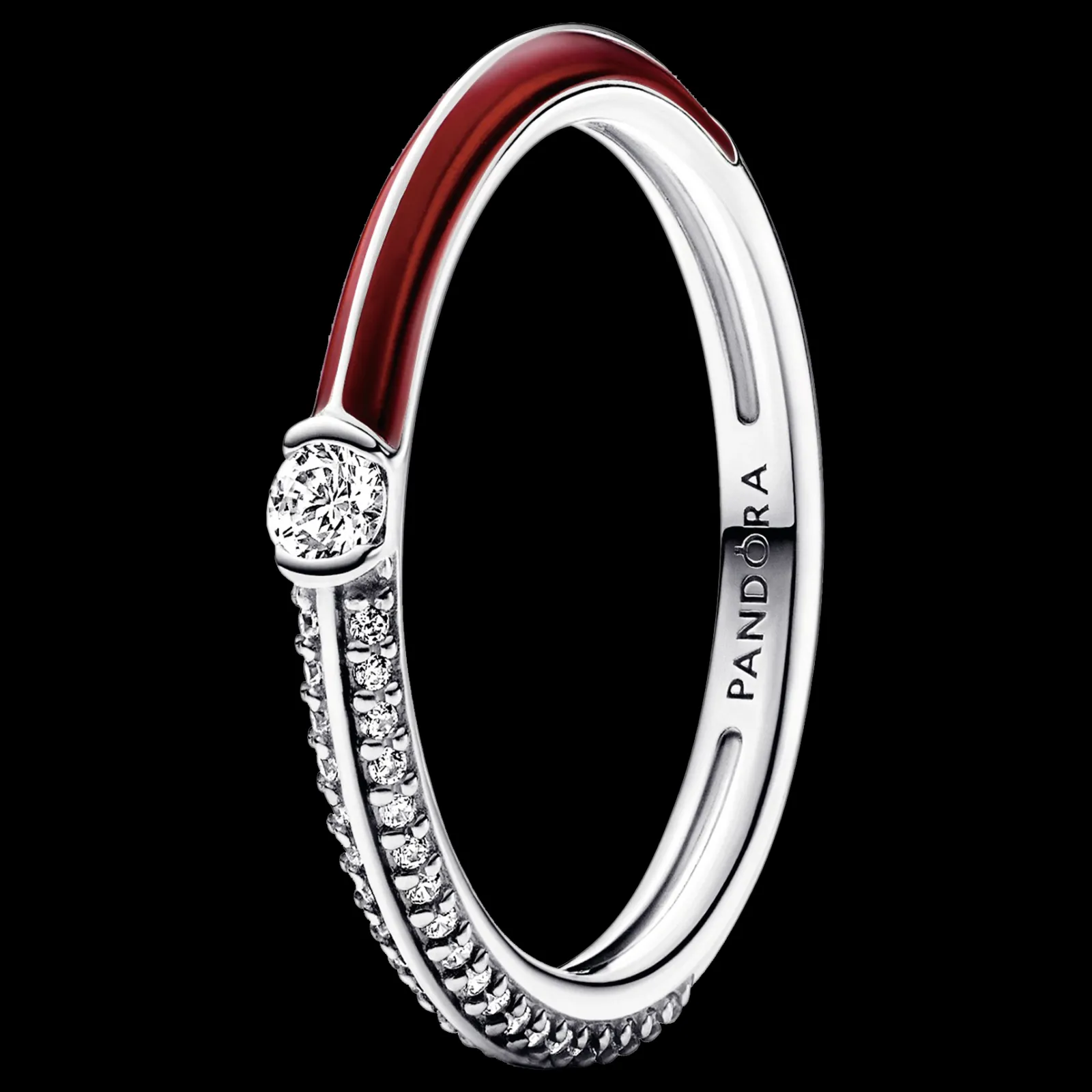Anel Encarnado E Zirconias-Pandora New