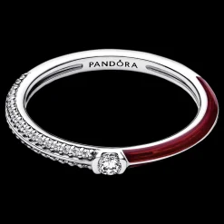 Anel Encarnado E Zirconias-Pandora New