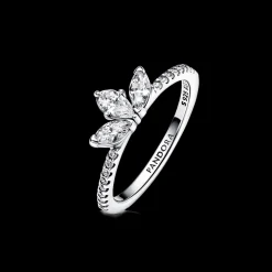 Anel Folha Com Zirconias-Pandora New