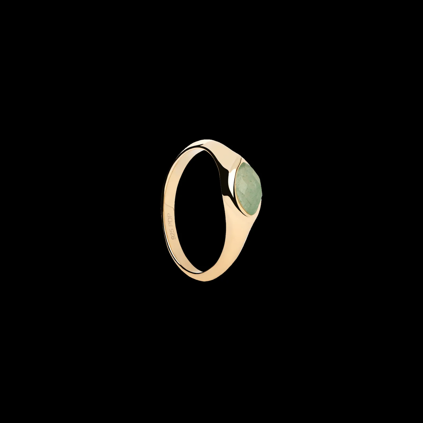 Anel Nomad Aventurine Stamp Dourado-PDPAOLA Online
