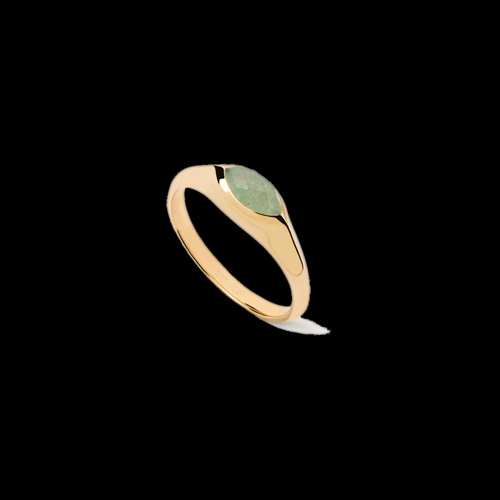 Anel Nomad Aventurine Stamp Dourado-PDPAOLA Online