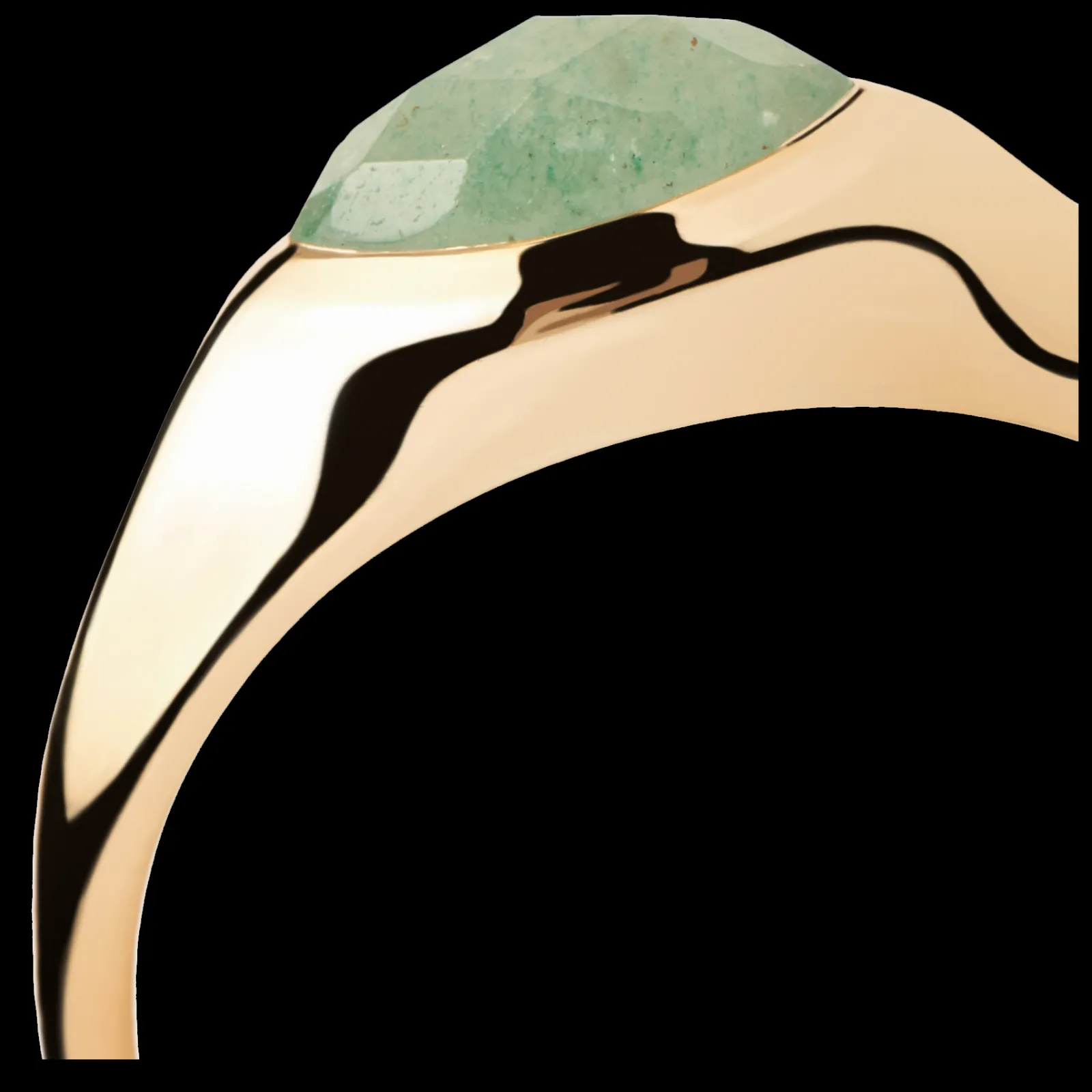 Anel Nomad Aventurine Stamp Dourado-PDPAOLA Online
