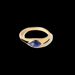 Anel Nomad Lapis Lazuli Stamp Dourado-PDPAOLA Clearance