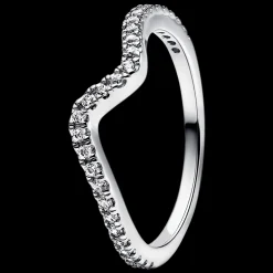 Anel Onda Com Zirconias-Pandora Cheap