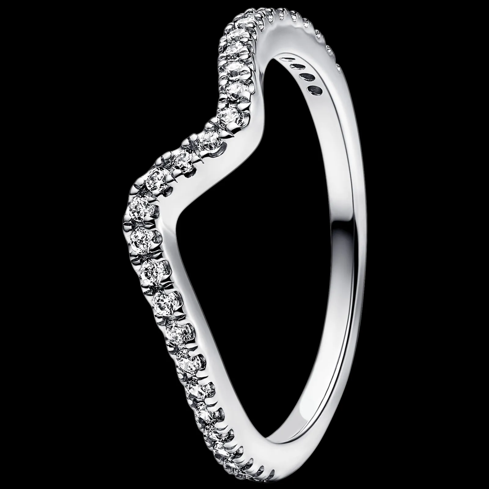 Anel Onda Com Zirconias-Pandora Cheap