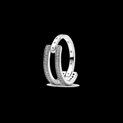 Anel Duplo Logo & Pave-Pandora Store