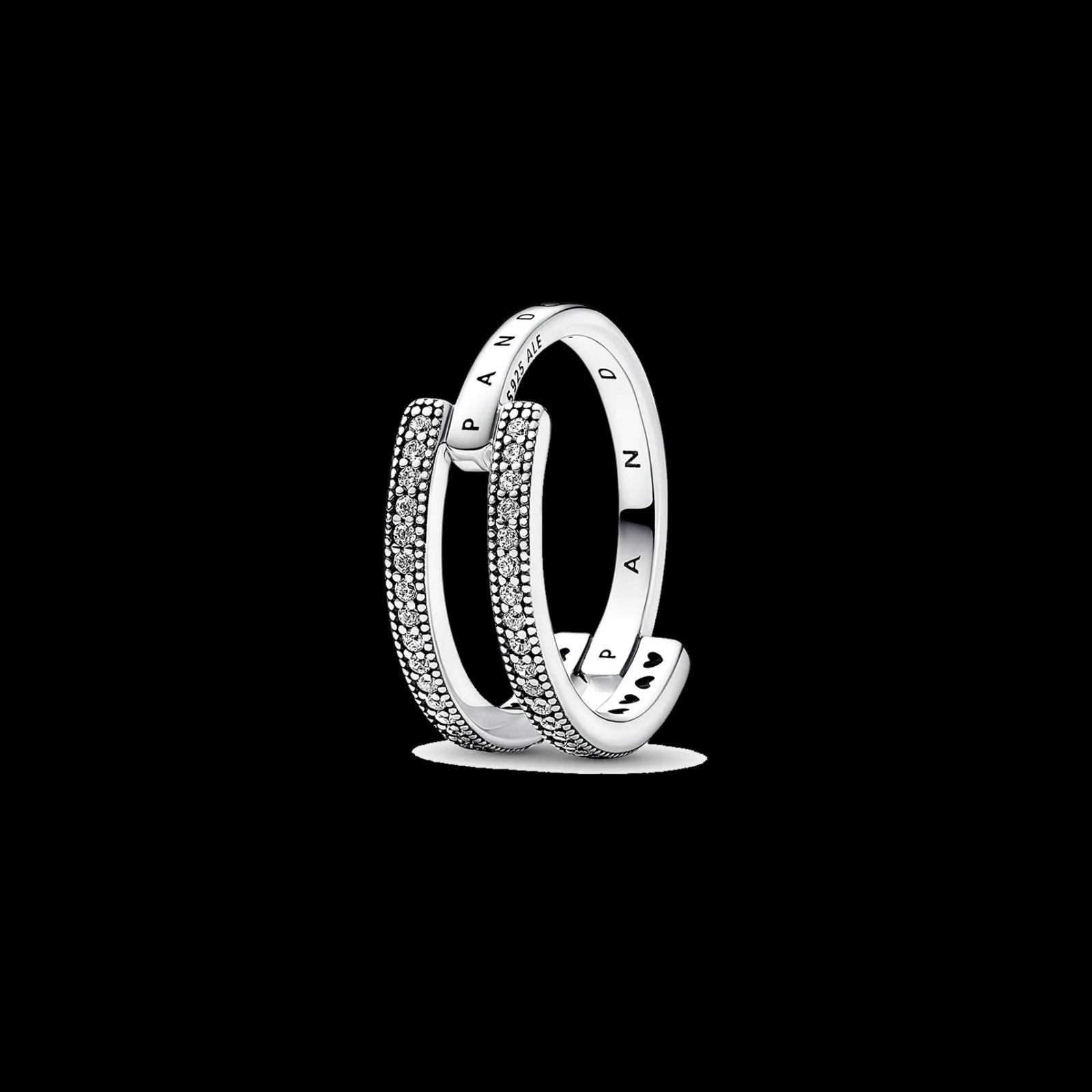 Anel Duplo Logo & Pave-Pandora Store