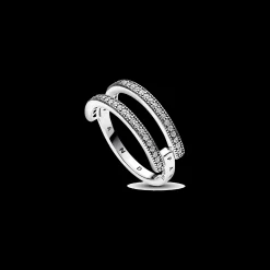 Anel Duplo Logo & Pave-Pandora Store