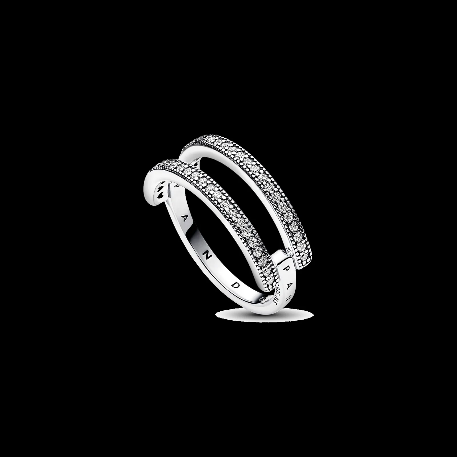 Anel Duplo Logo & Pave-Pandora Store