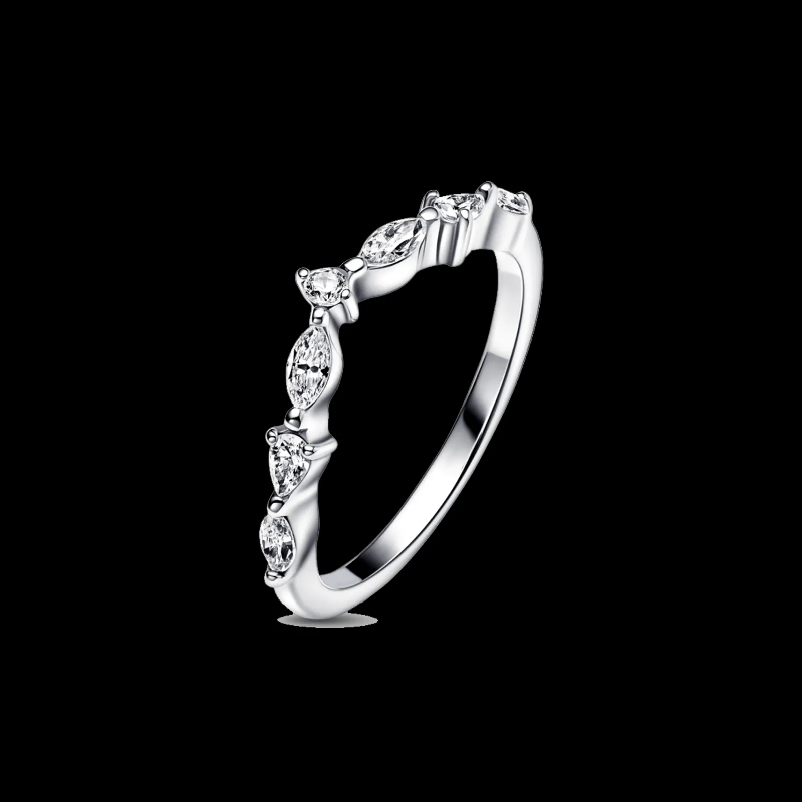 Anel Wishbone Com Zirconias-Pandora Cheap