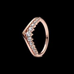 Anel Wishbone Rosa Com Zirconias-Pandora Store