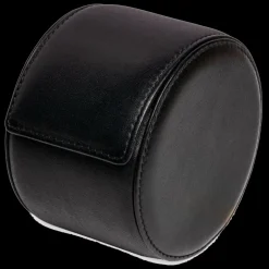 Black Leather Watch Roll-Kross Studio Sale