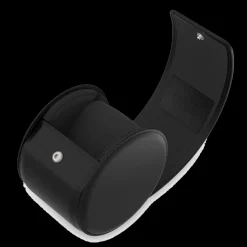 Black Leather Watch Roll-Kross Studio Sale