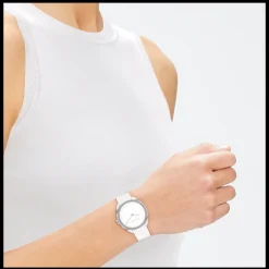 Branco Com Bracelete Em Pele-Calvin Klein Watches Cheap