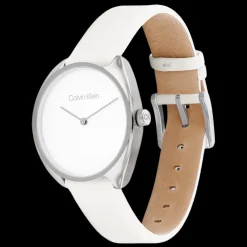 Branco Com Bracelete Em Pele-Calvin Klein Watches Cheap