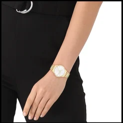 Branco E Dourado Em Aco-Calvin Klein Watches Fashion