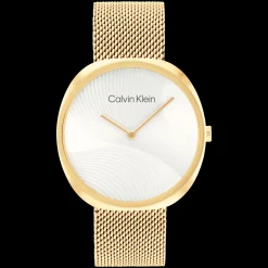 Branco E Dourado Em Malha Milanesa-Calvin Klein Watches Best Sale