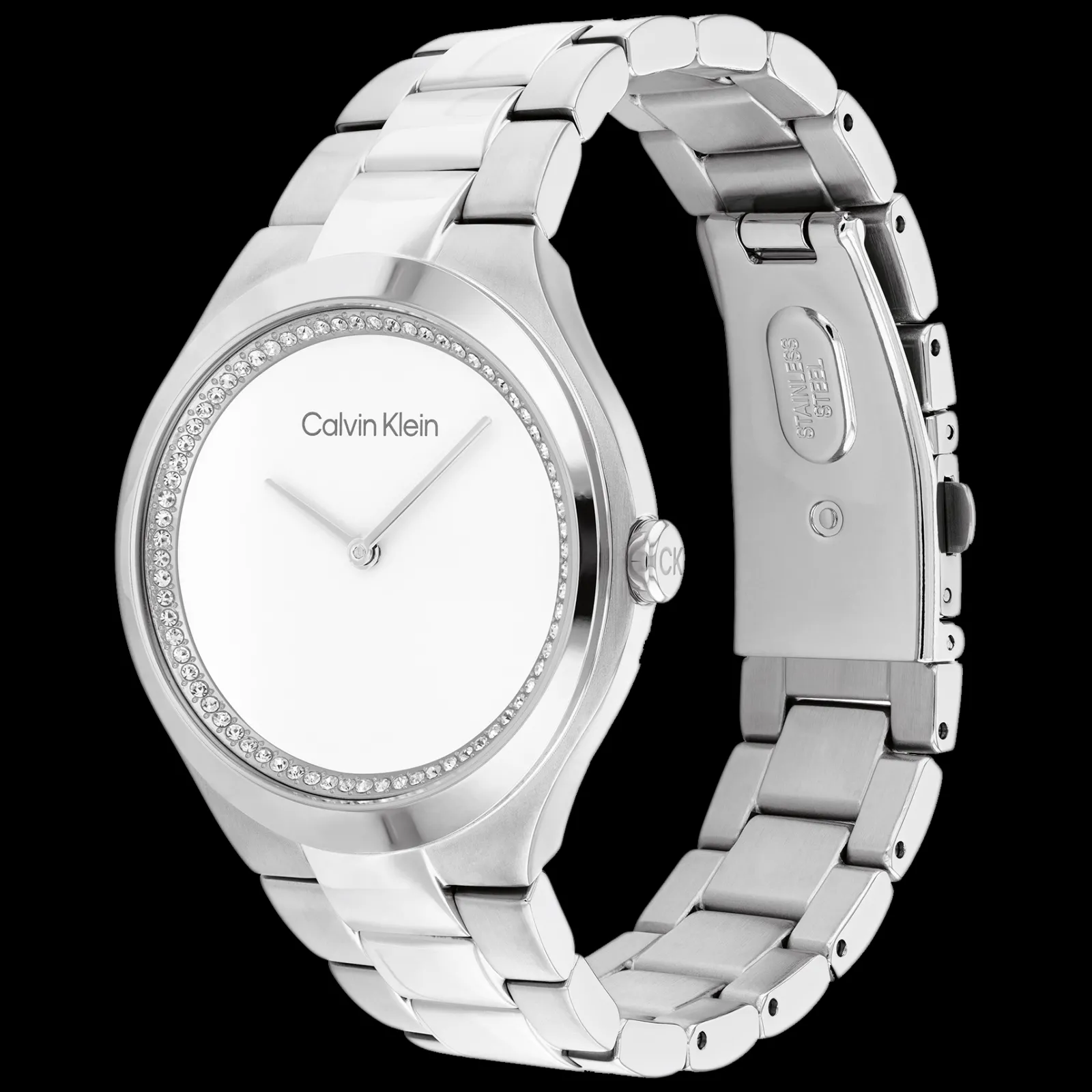 Branco E Prateado Em Aco Com Cristais-Calvin Klein Watches Best Sale