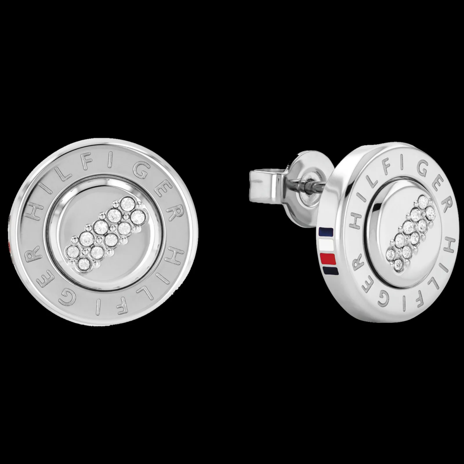 Brincos Aco Prateado E Cristais-Tommy Hilfiger Jewelry Flash Sale