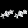 Brincos Alba 3 Pedras Prateados-Itemporality Discount