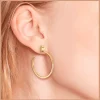 Brincos Argola Dourados Com Monograma-Tommy Hilfiger Jewelry New