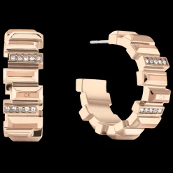 Brincos Argola Em Dourado Rosa Com Cristais-Calvin Klein Jewelry Hot