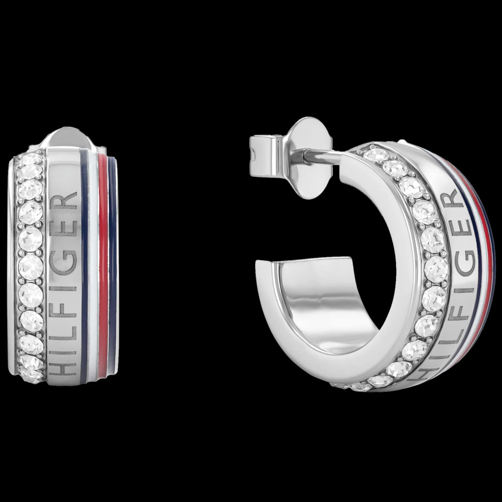 Brincos Argola Th Prateado-Tommy Hilfiger Jewelry Store