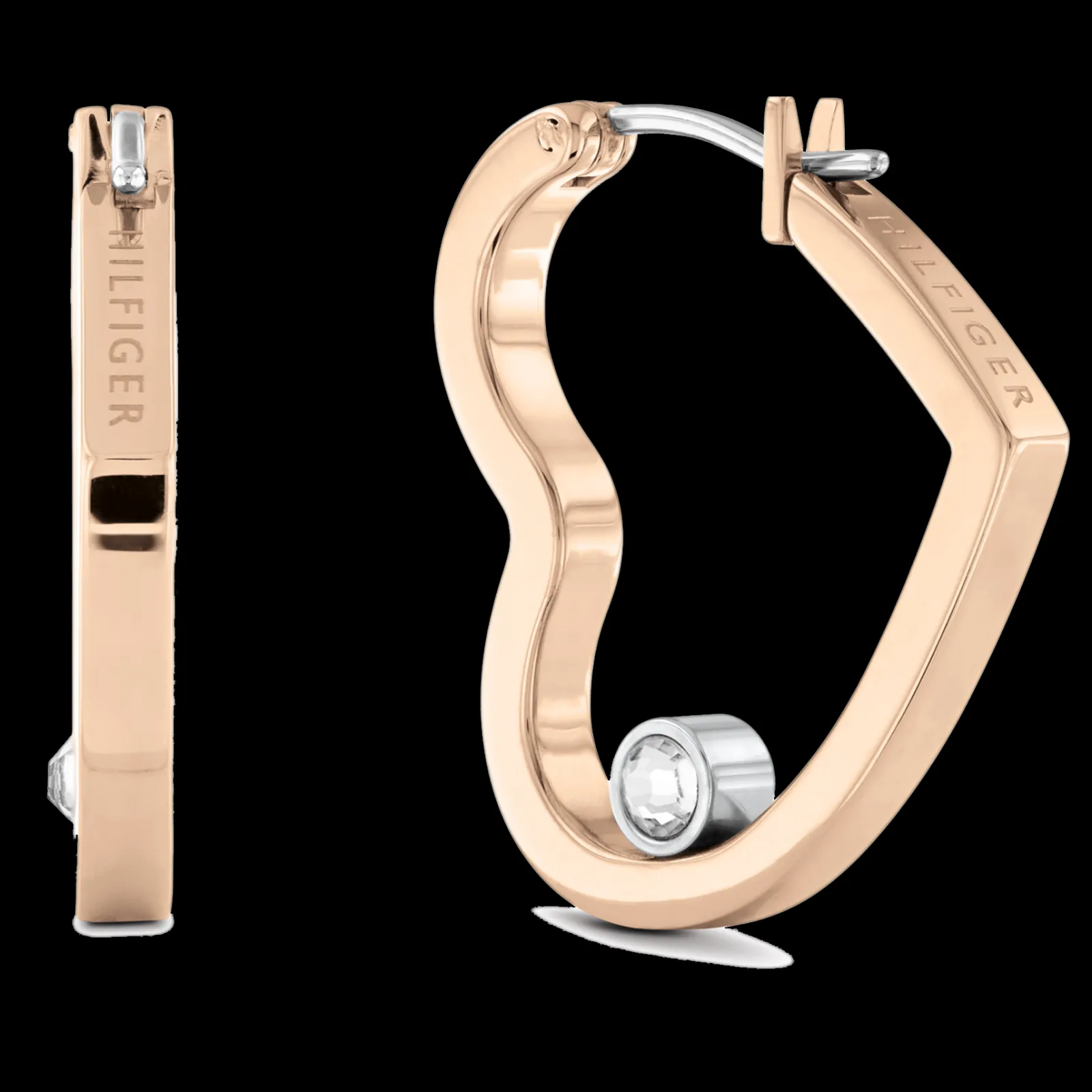 Brincos Bicolor Coracao E Cristais-Tommy Hilfiger Jewelry Fashion
