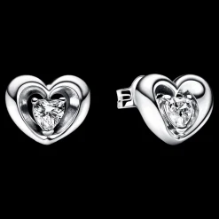 Brincos Coracao Com Zirconia-Pandora Cheap