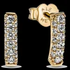 Brincos Dourados Com Zirconias Cubicas-Pandora Outlet