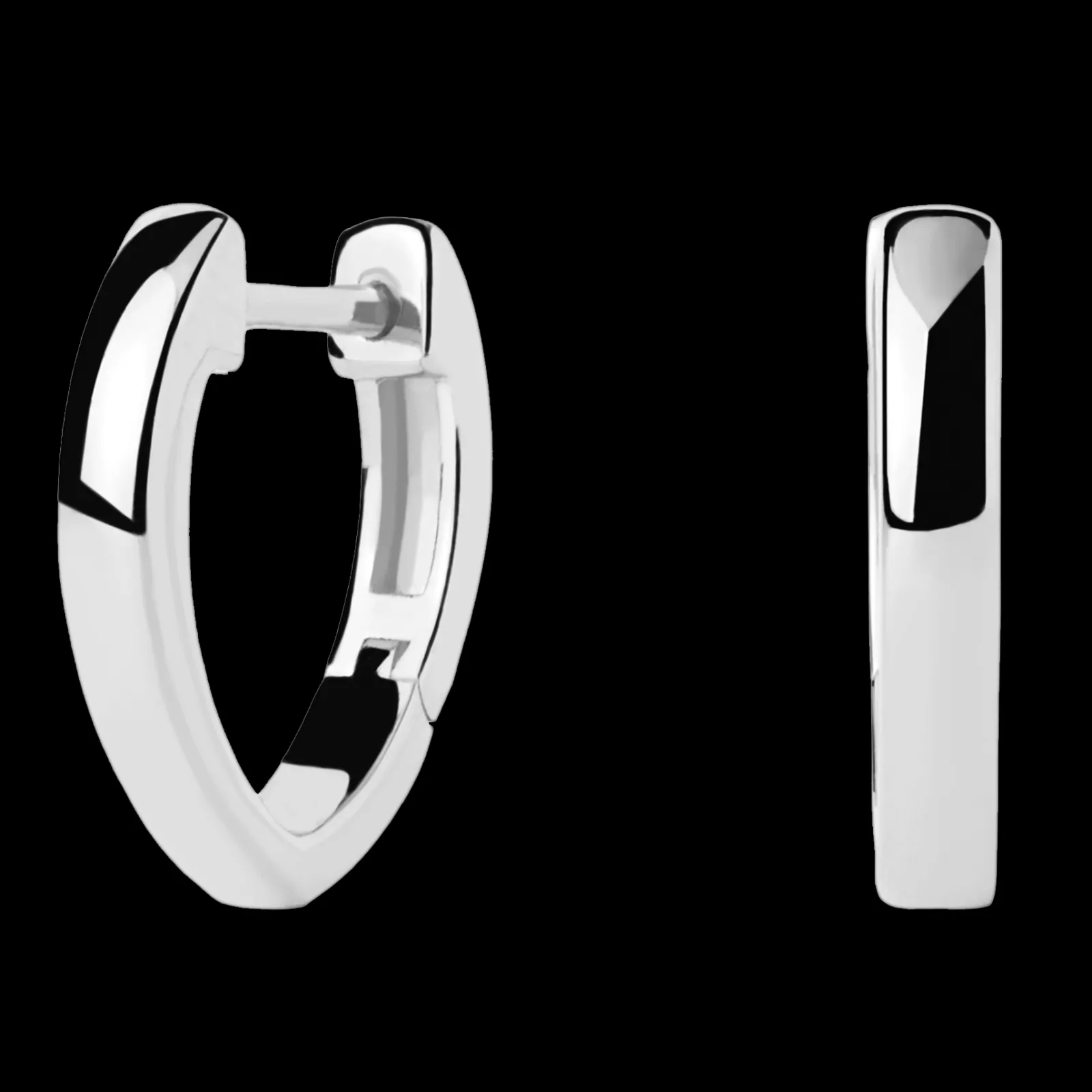 Brincos Duke Hoops Prateados-PDPAOLA Hot