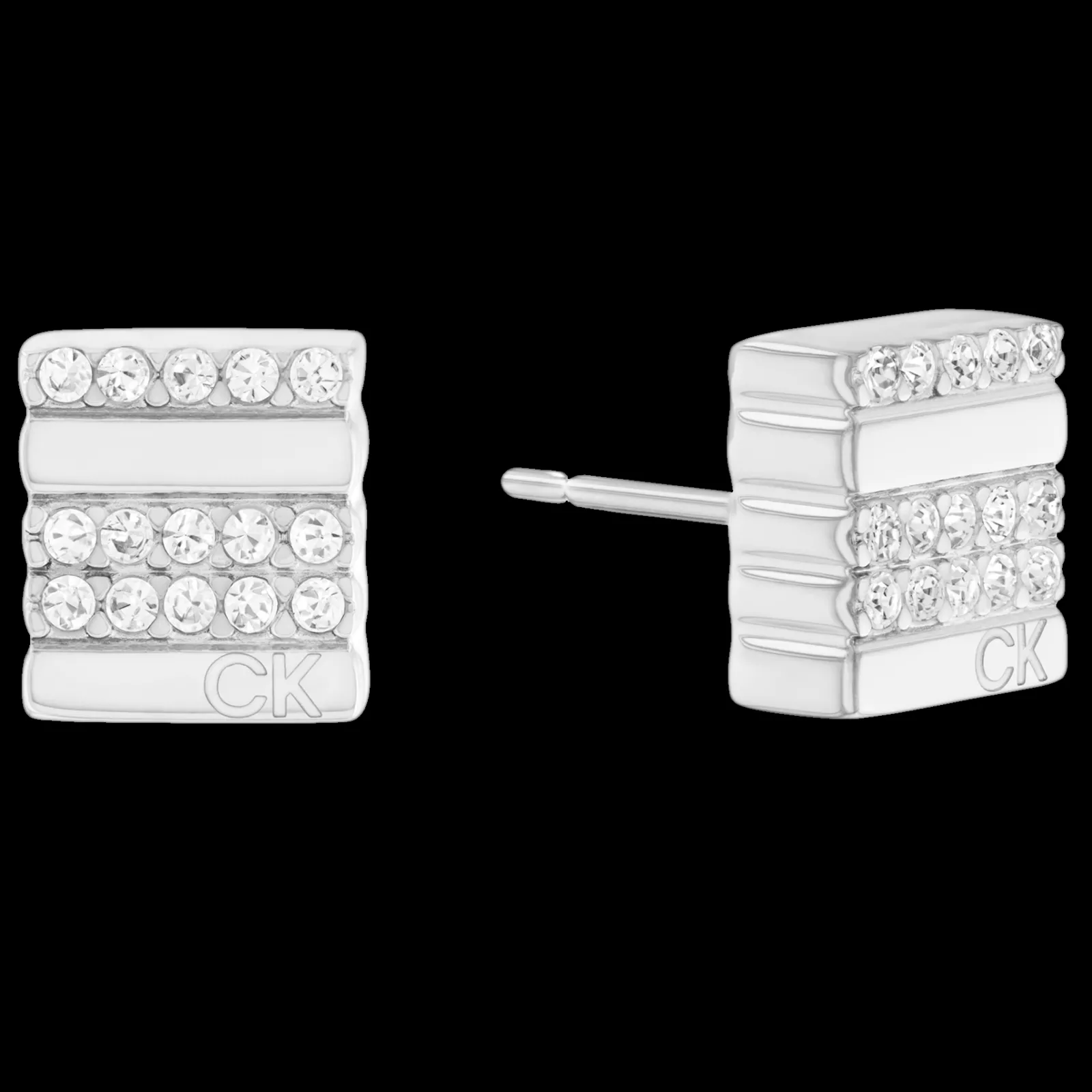 Brincos Em Aco Com Cristais-Calvin Klein Jewelry Flash Sale
