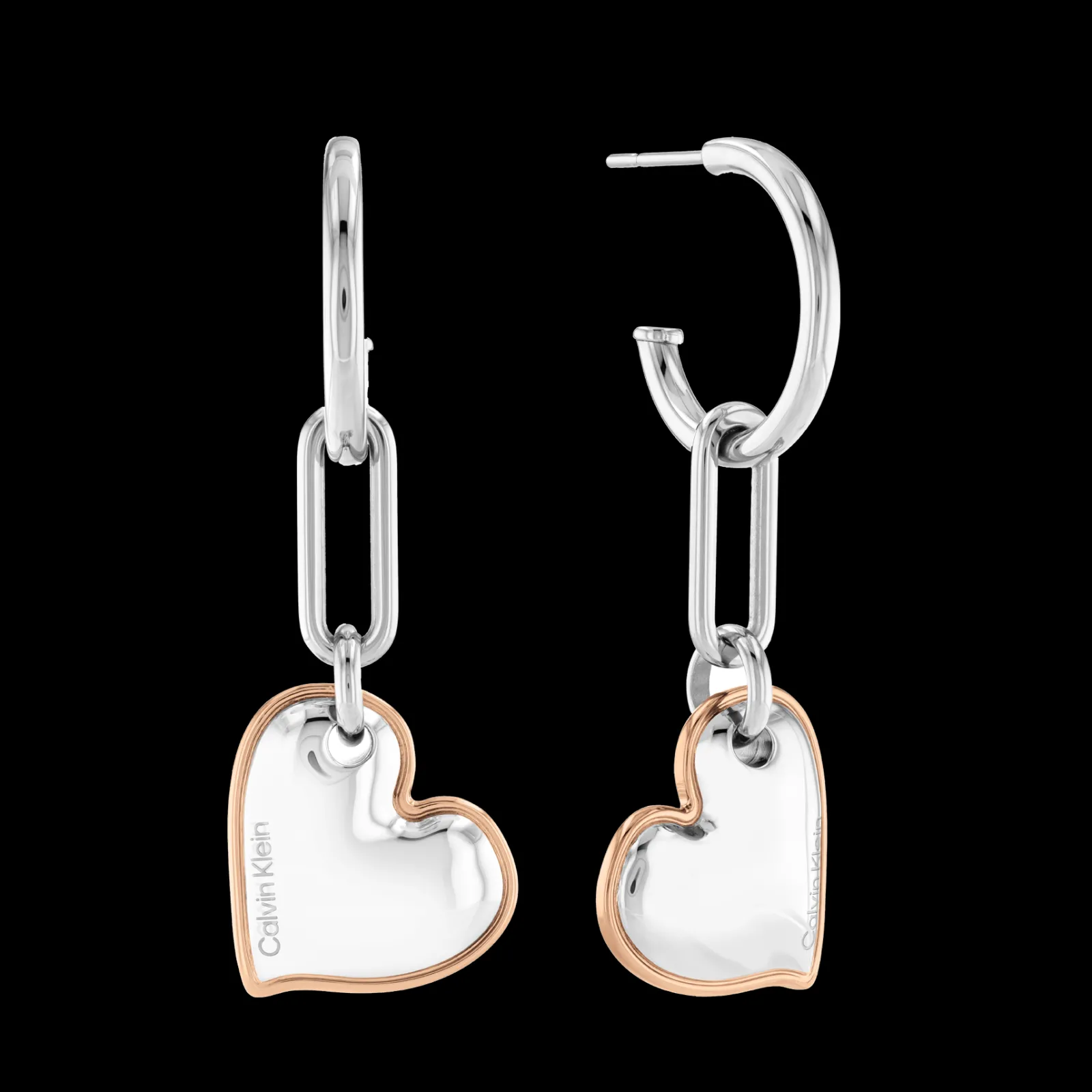 Brincos Em Aco E Dourado Rosa-Calvin Klein Jewelry Fashion