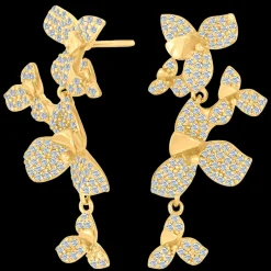 Brincos Louisenor Compridos Dourados-Joanli Nor Flash Sale