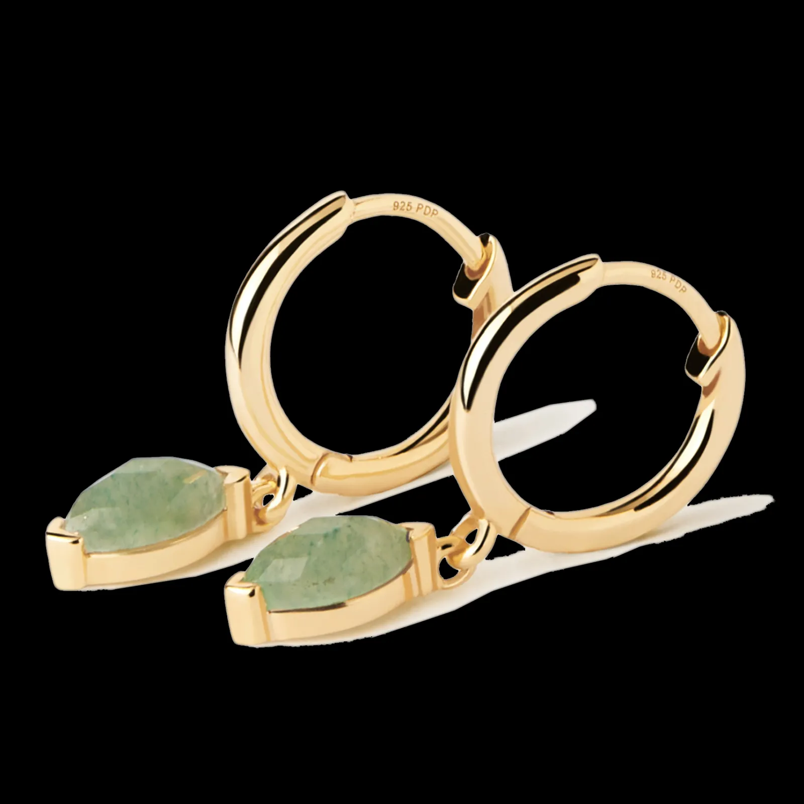 Brincos Nomad Aventurine Hoops Dourados-PDPAOLA Outlet