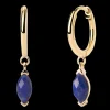 Brincos Nomad Lapis Lazuli Hoops Dourados-PDPAOLA Store