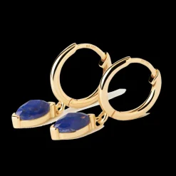 Brincos Nomad Lapis Lazuli Hoops Dourados-PDPAOLA Store