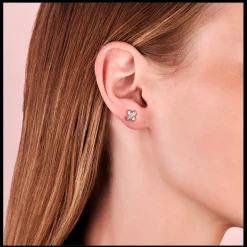 Brincos X Ouro Rosa, Prata, Diamantes-Tirisi Moda Best Sale