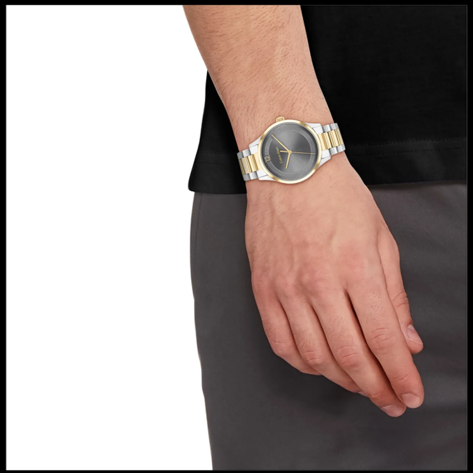 Cinzento E Dourado Em Aco-Calvin Klein Watches Hot