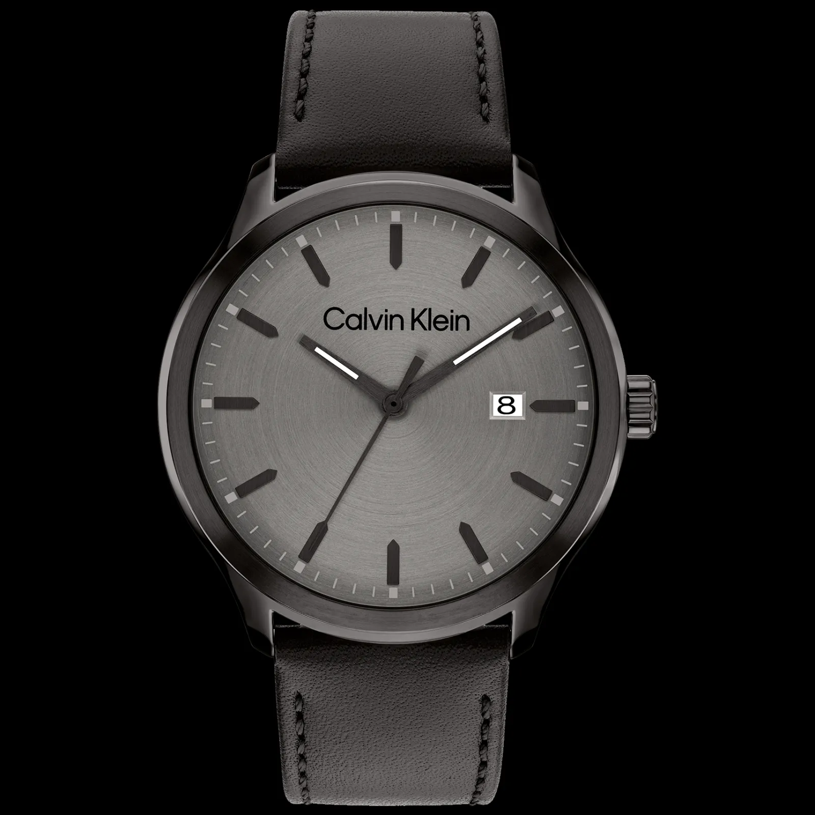 Cinzento E Preto Em Pele Preta-Calvin Klein Watches Fashion