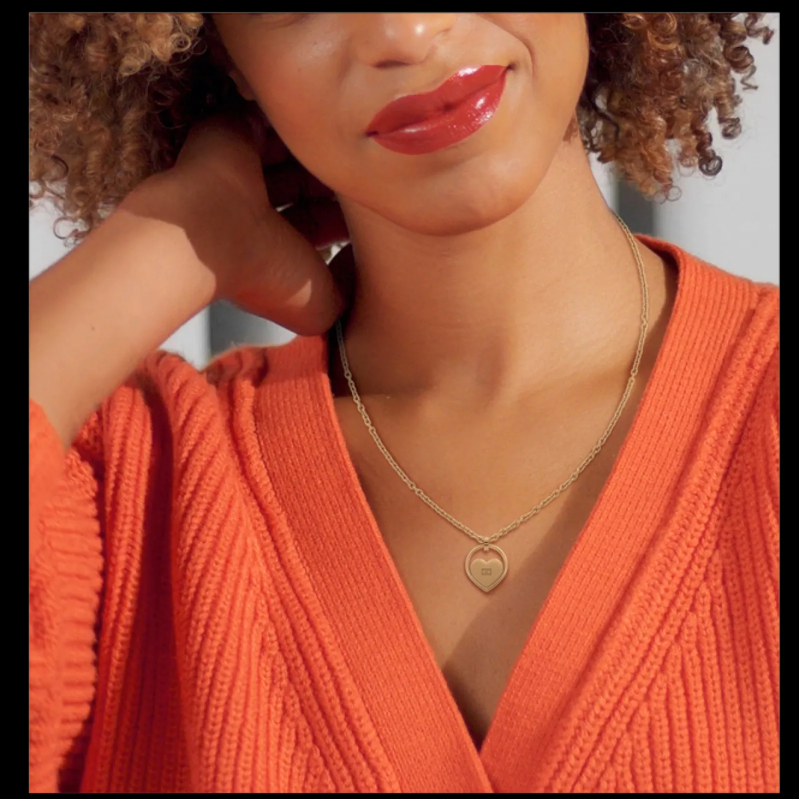 Colar Aco Dourado Pendente Coracao-Tommy Hilfiger Jewelry Outlet
